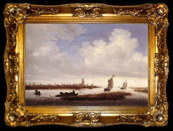 framed  Salomon van Ruysdael View of Deventer Seen from the North West, ta009-2